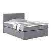Posteľ Boxspring NERO PL: 140/200cm, sivozelená - chrómová/modrosivá, Konventionell, kov/textil (140/200cm)