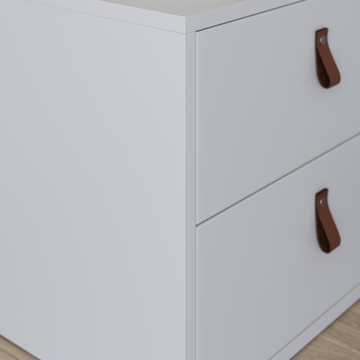 Noční stolek MICK - bílá/černá, Moderní, kompozitní dřevo/plast (46/40/40cm) - Modern Living