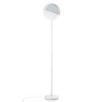 Stehleuchte Azzurro Creme Hellblau L: 20 cm - Creme/Schwarz, Basics, Kunststoff/Metall (20/20/130cm)