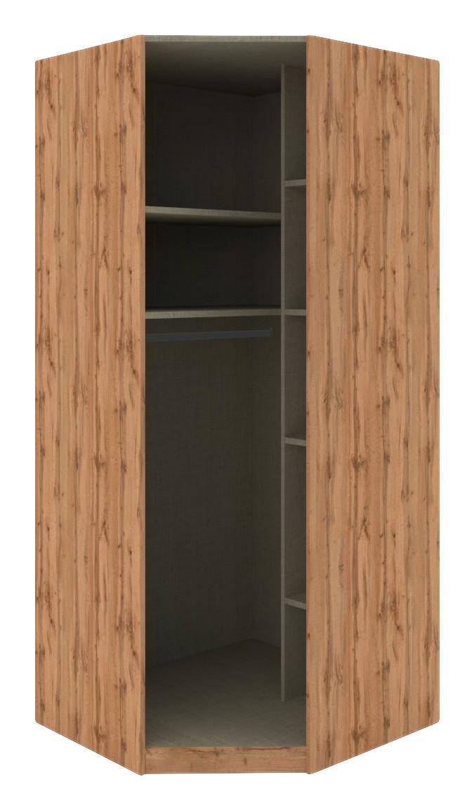 Eckschrankkorpus 91,1cm Unit Wotan Eiche/Twist Dekor - Schlammfarben/Eiche Wotan, MODERN, Holzwerkstoff (91,1/210/91,1cm) - Ondega