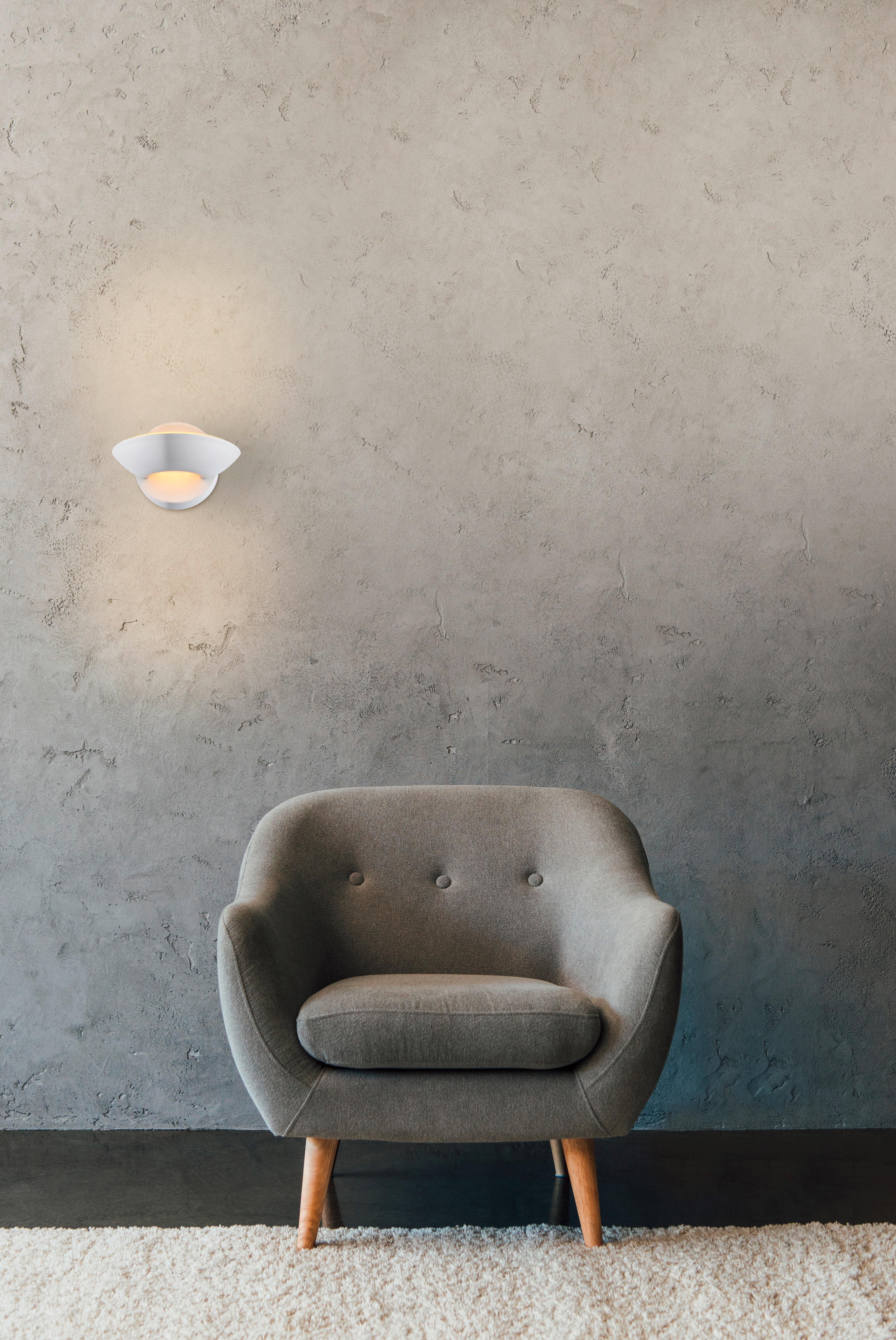 LED-Wandleuchte 1-Flammig Halbrunde Form Weiß - Weiß, Design, Glas/Metall (16,5/11cm) - Globo
