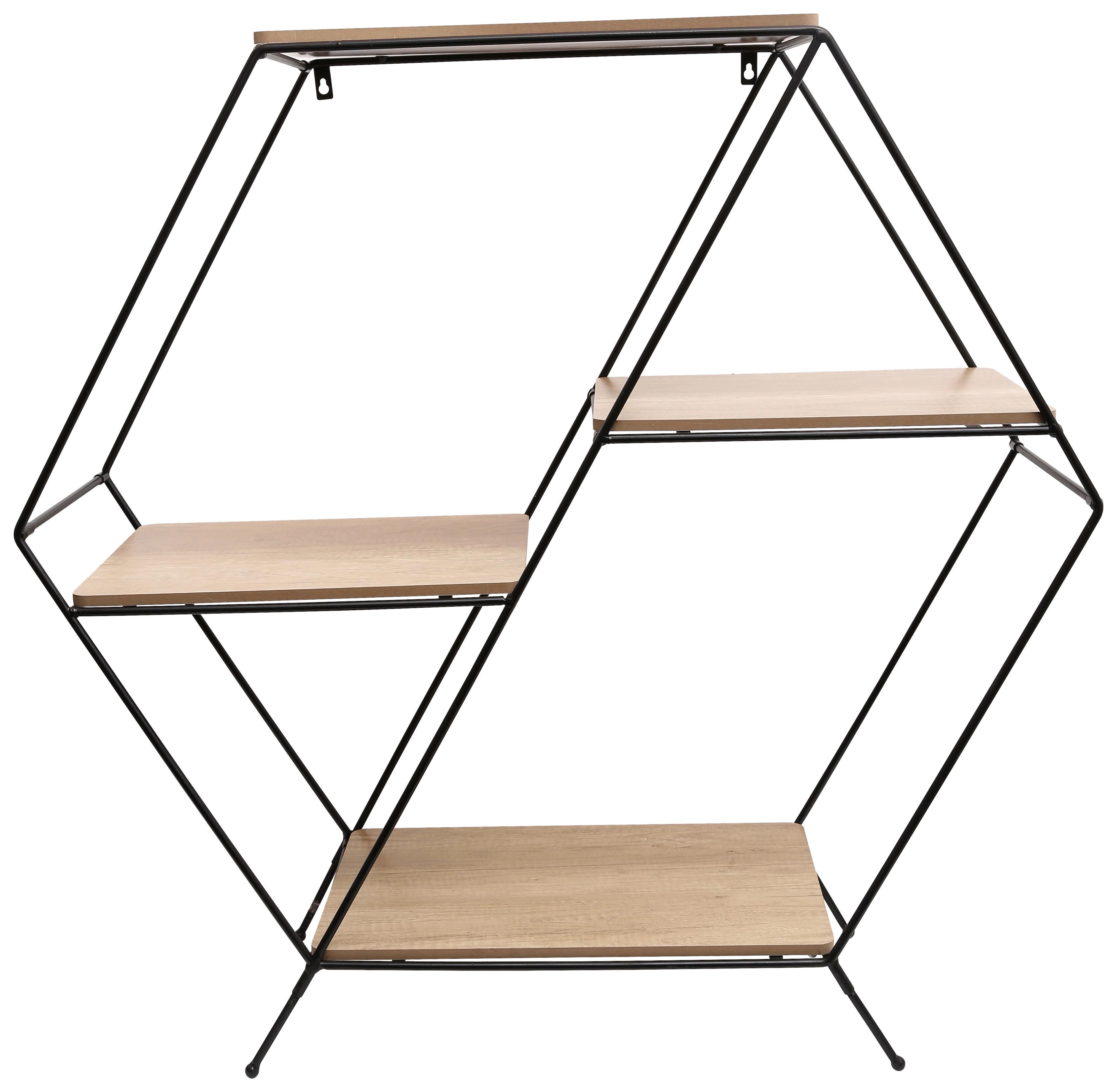 Regal Mailand B: 75 cm Naturfarben/Schwarz - Schwarz/Naturfarben, MODERN, Holzwerkstoff/Metall (75/85/30cm)