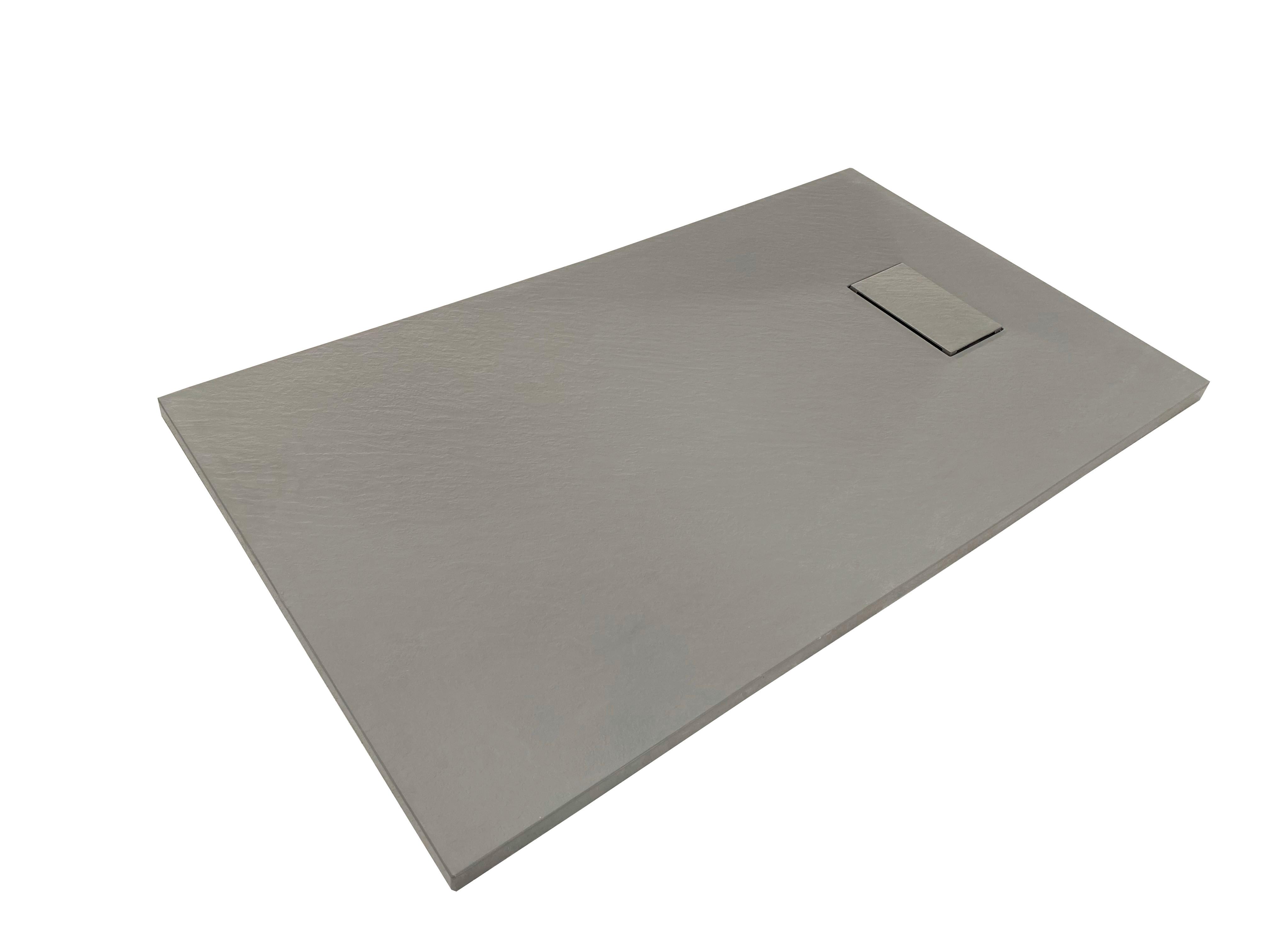 Schneidbare Duschtasse SMC 120x90cm grau - Grau, Basics, Kunststoff (120/2,6/90cm)