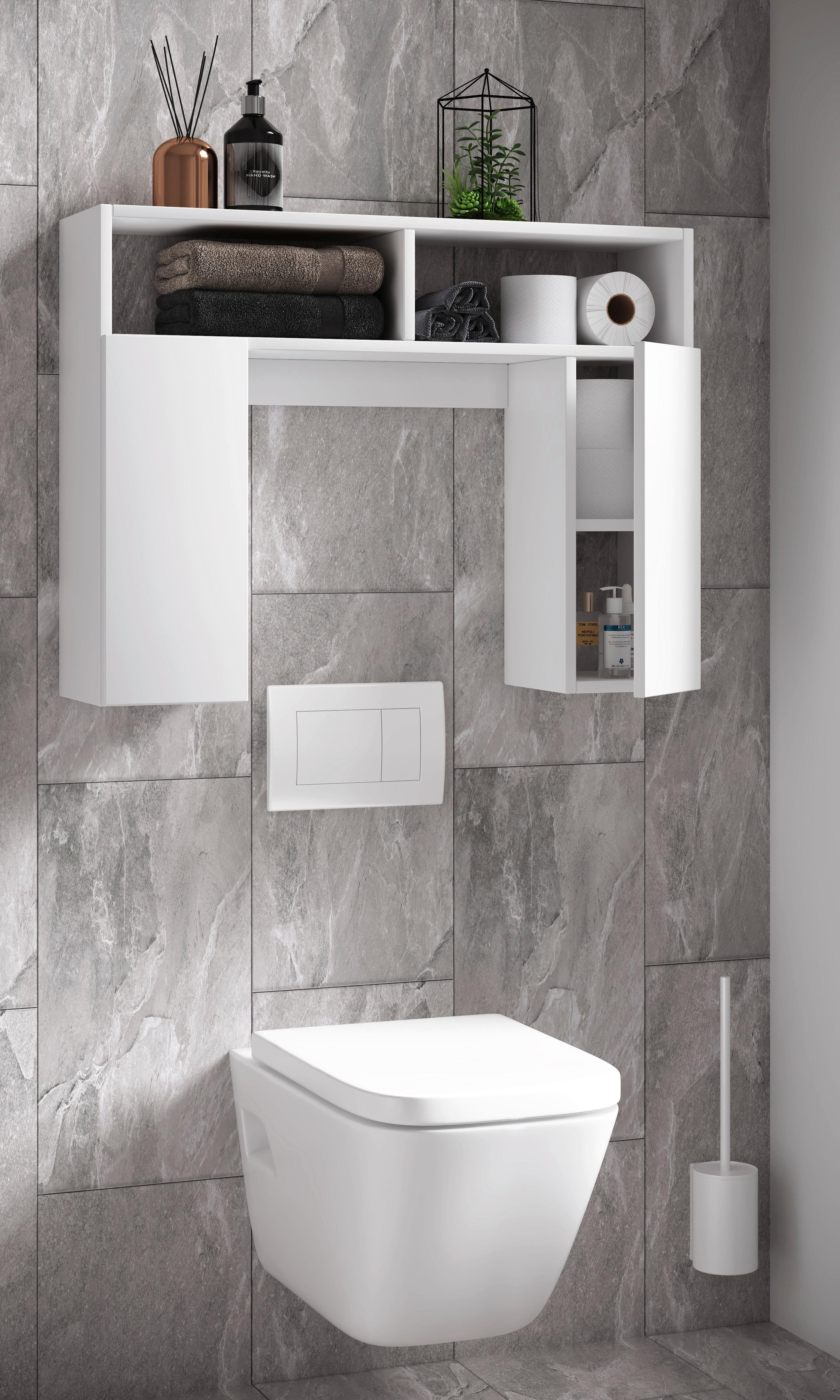 Badezimmerregal Tinoli S - Weiß, MODERN, Holzwerkstoff (76/61/20cm) - MID.YOU
