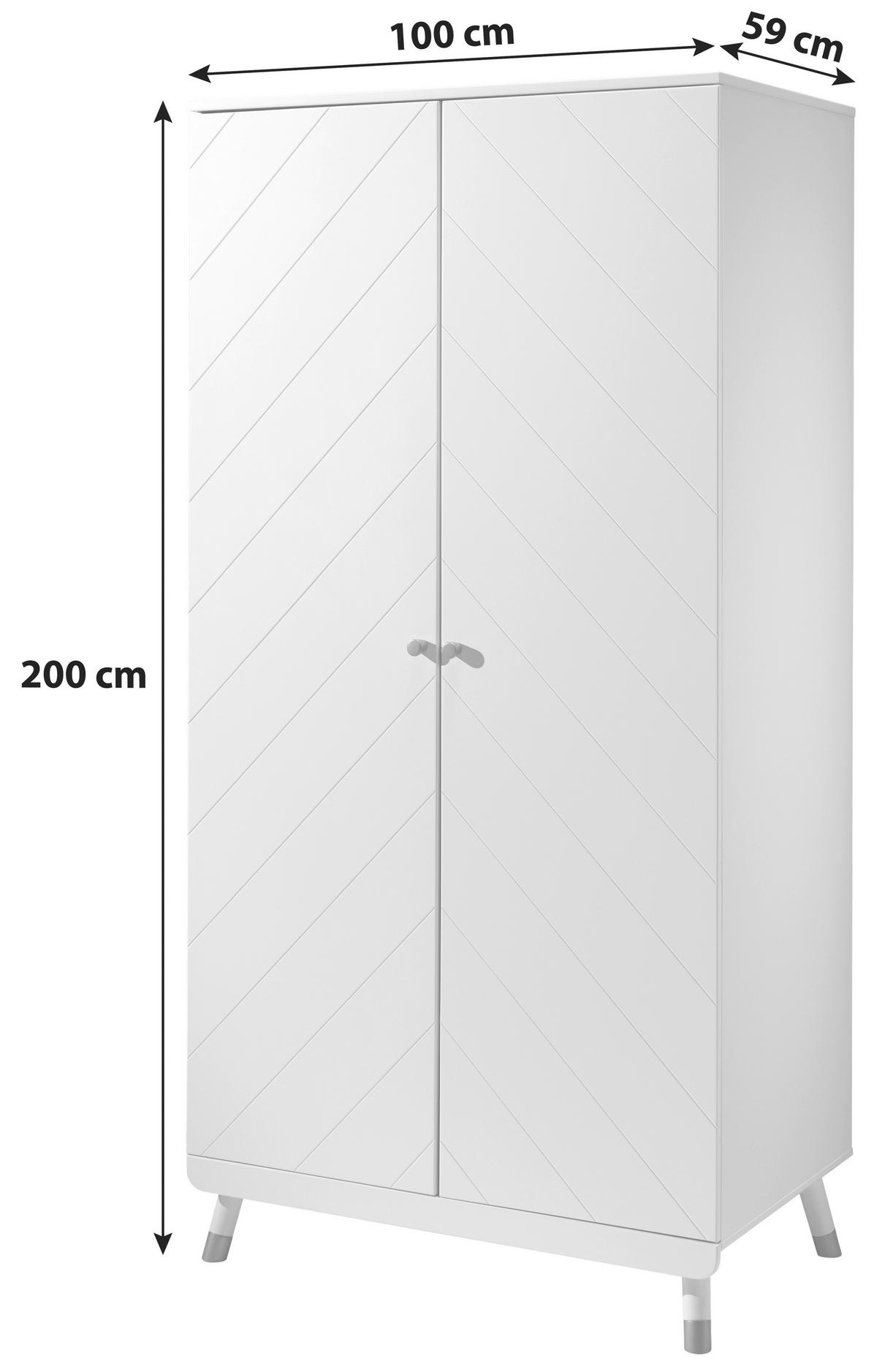 Skříň s otočnými dveřmi BILLY bílá - bílá/barvy zlata, Moderní, kompozitní dřevo/plast (100/200/59cm) - MID.YOU