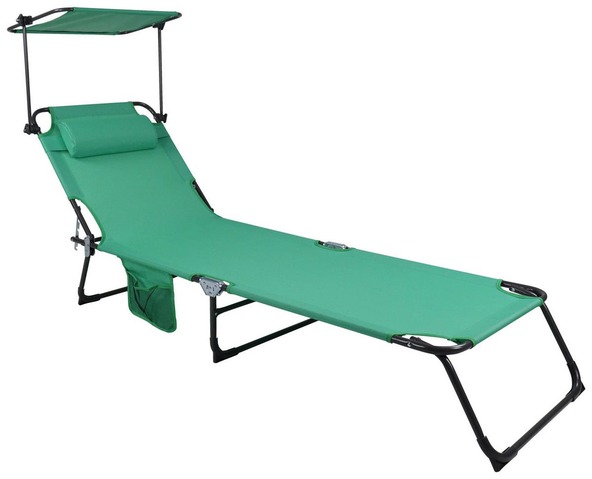 Gartenliege Bindox L Klappbar - Grün, MODERN, Kunststoff/Textil (55/24/185cm) - Ambia Garden