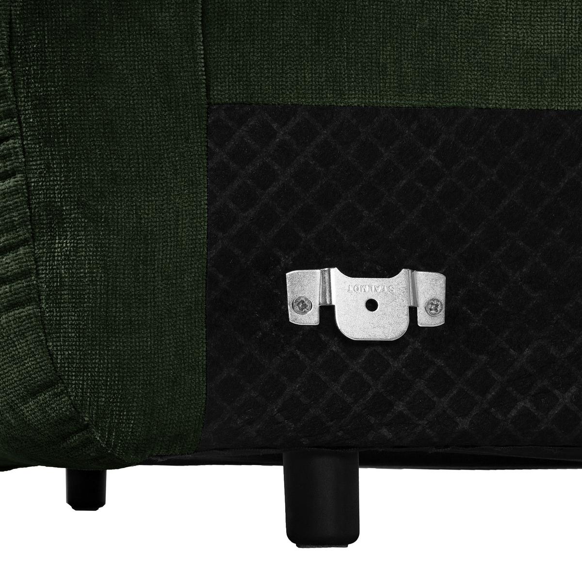 Bigsofa Fluffy, Dunkelgrün B: 285 Cm - Dunkelgrün/Schwarz, MODERN, Textil (285/87/184cm) - Trendmanufaktur