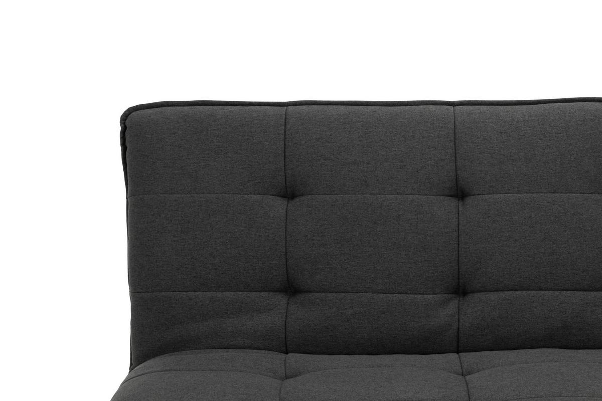 Schlafsofa Turin - Dunkelgrau/Silberfarben, Basics, Textil (194/87/102cm) - MID.YOU