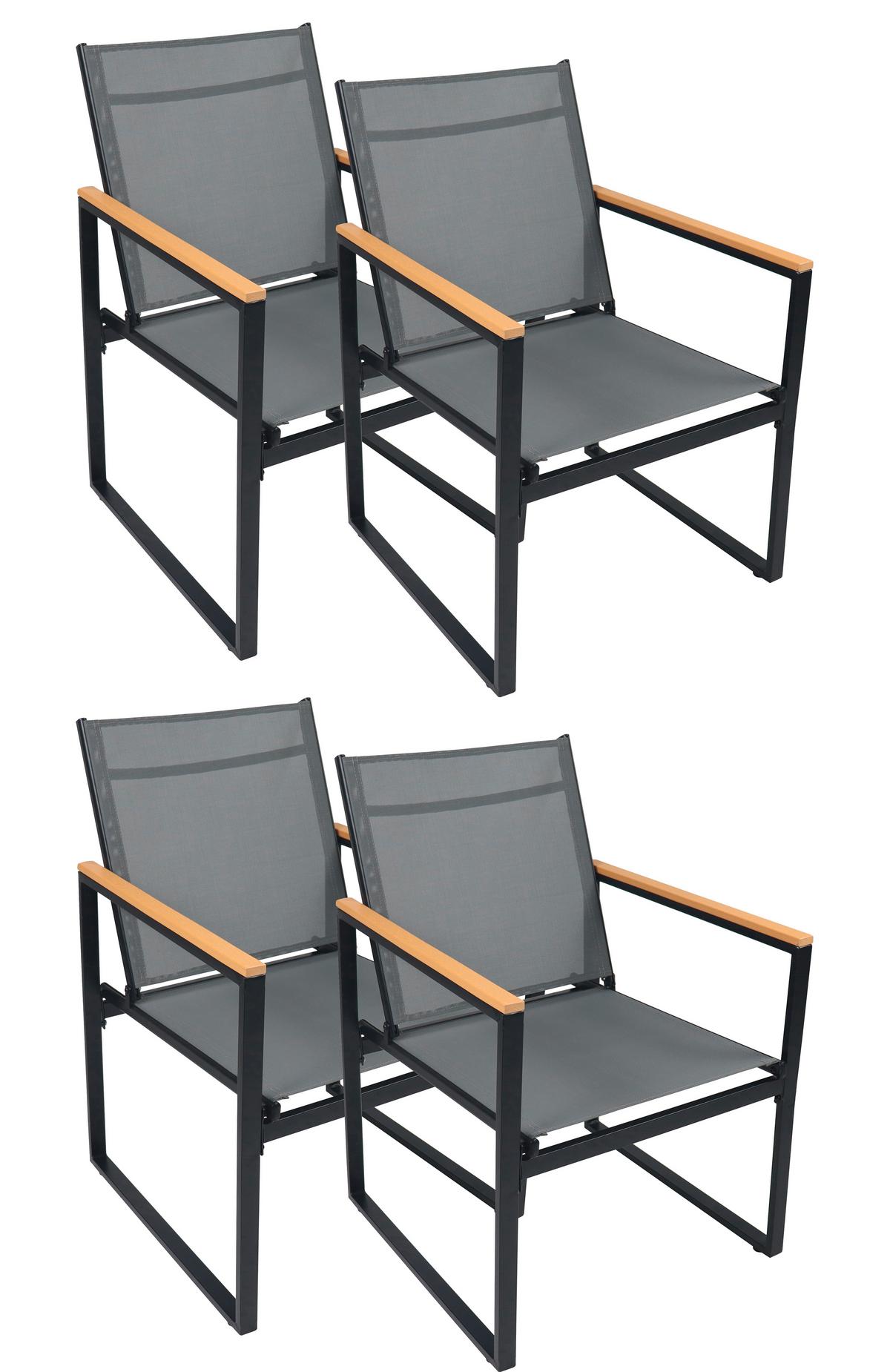 Gartenstuhl-set Volasi 4er Anthrazit B: 54 Cm - Honigeiche/Anthrazit, MODERN, Holzwerkstoff/Kunststoff (54/83/65cm) - MID.YOU