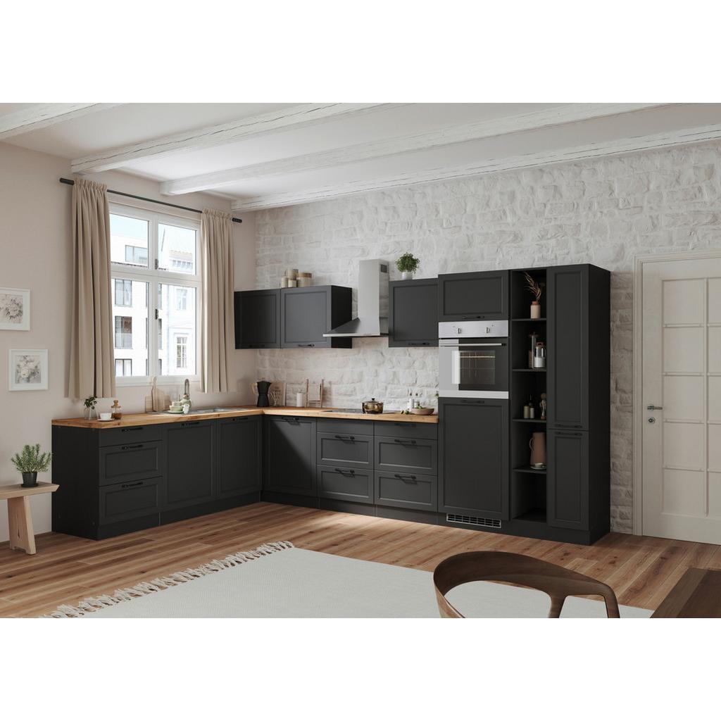 Eckküche Meran Ohne Geräte 240x360 Cm Grau/eiche Dekor