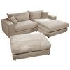 Ecksofa Funny S Rechts Hbraun mit Hocker S: 265x180 cm - Hellbraun/Schwarz, Basics, Textil (265/180cm) - Livetastic