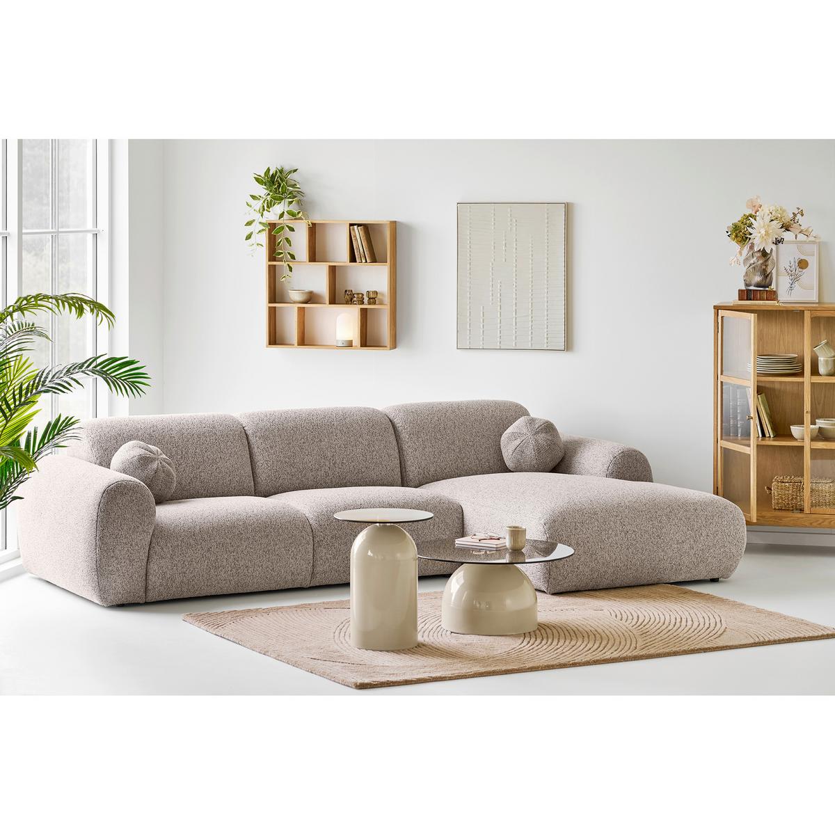 Beistelltisch Ravello Beige B: 40cm - Beige, Design, Glas/Metall (40/40/52cm) - MID.YOU