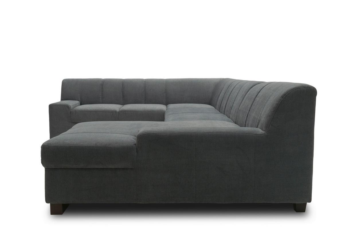Wohnlandschaft Norma Mit Schlaffunktion Dunkelgrau - Wengefarben/Dunkelgrau, Design, Textil (212/328/153cm) - MID.YOU