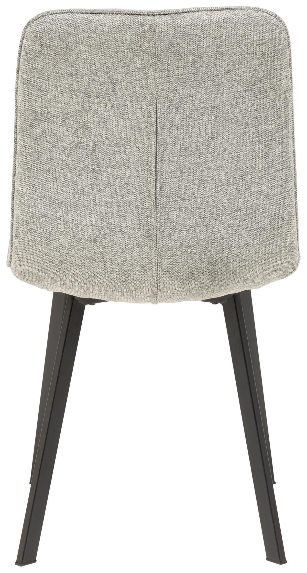 Tischgruppe Mackay 5-Tlg. Weiß/Textil Hellgrau, B: 140cm - Hellgrau/Weiß, KONVENTIONELL, Holzwerkstoff/Textil (140/46/75/88/80/57cm) - MID.YOU