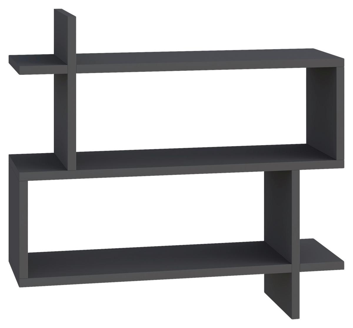 Wandboard Paralel Regal - Anthrazit, Design, Holzwerkstoff (70/65/22cm) - Livetastic