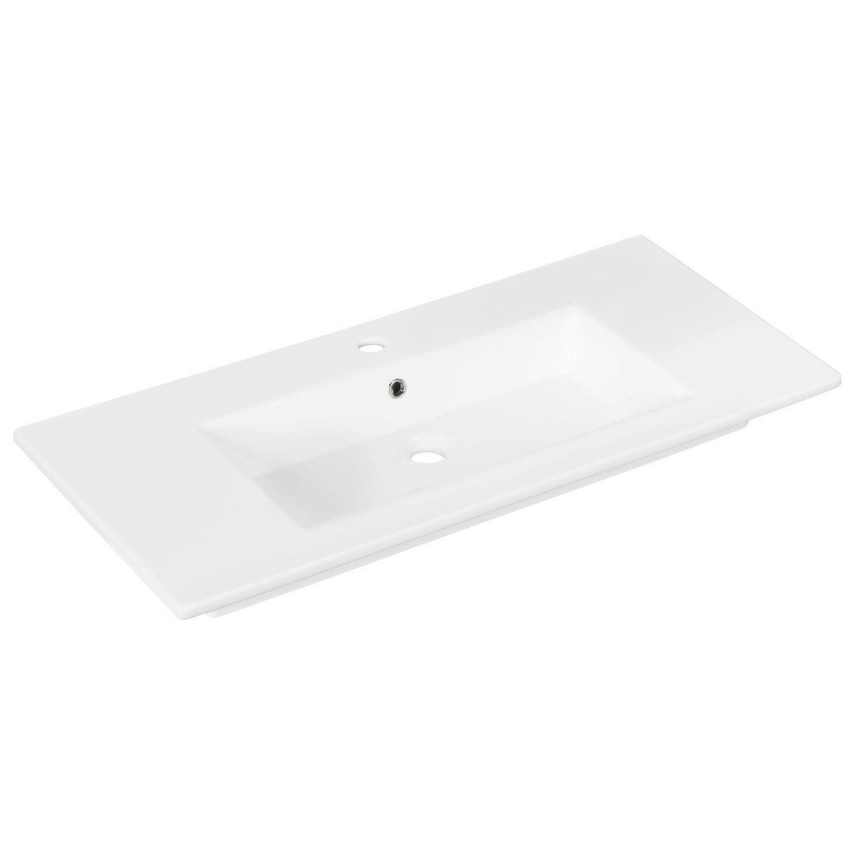 Badezimmer B.Perfekt Eichefarben 3-Teilig - Eichefarben/Weiß, Basics, Keramik/Holzwerkstoff (103cm) - MID.YOU