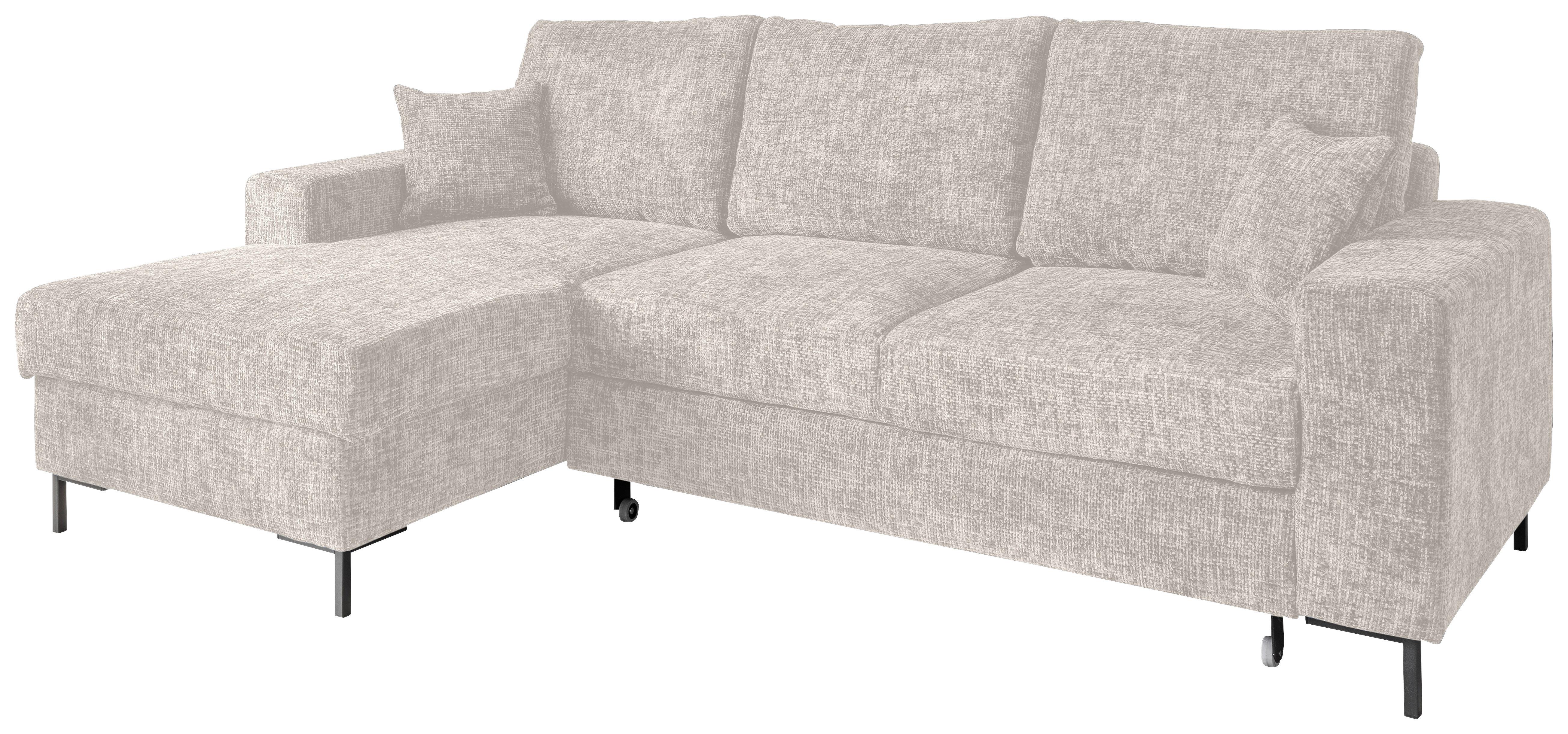 Eckschlafsofa Zona, Creme S: 143x237 Cm - Creme/Schwarz, KONVENTIONELL, Textil (143/237cm) - Livetastic