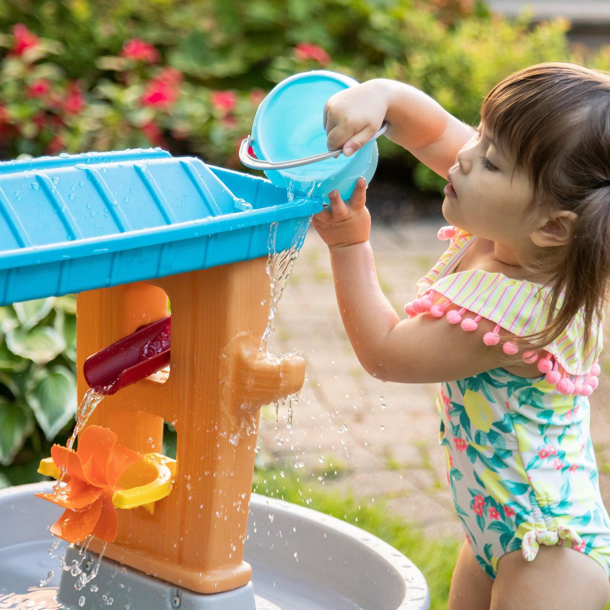 Sand- Und Wassertisch Rain Shower Splash - Blau/Braun, Design, Kunststoff (86,4/66,7/90,2cm) - Ambia Garden