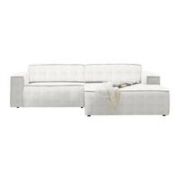 Rohová sedačka LOFT, pravá, béžový manšestr - černá/světle zelená, Moderní, textil/plast (265/75/172cm) - Mömax