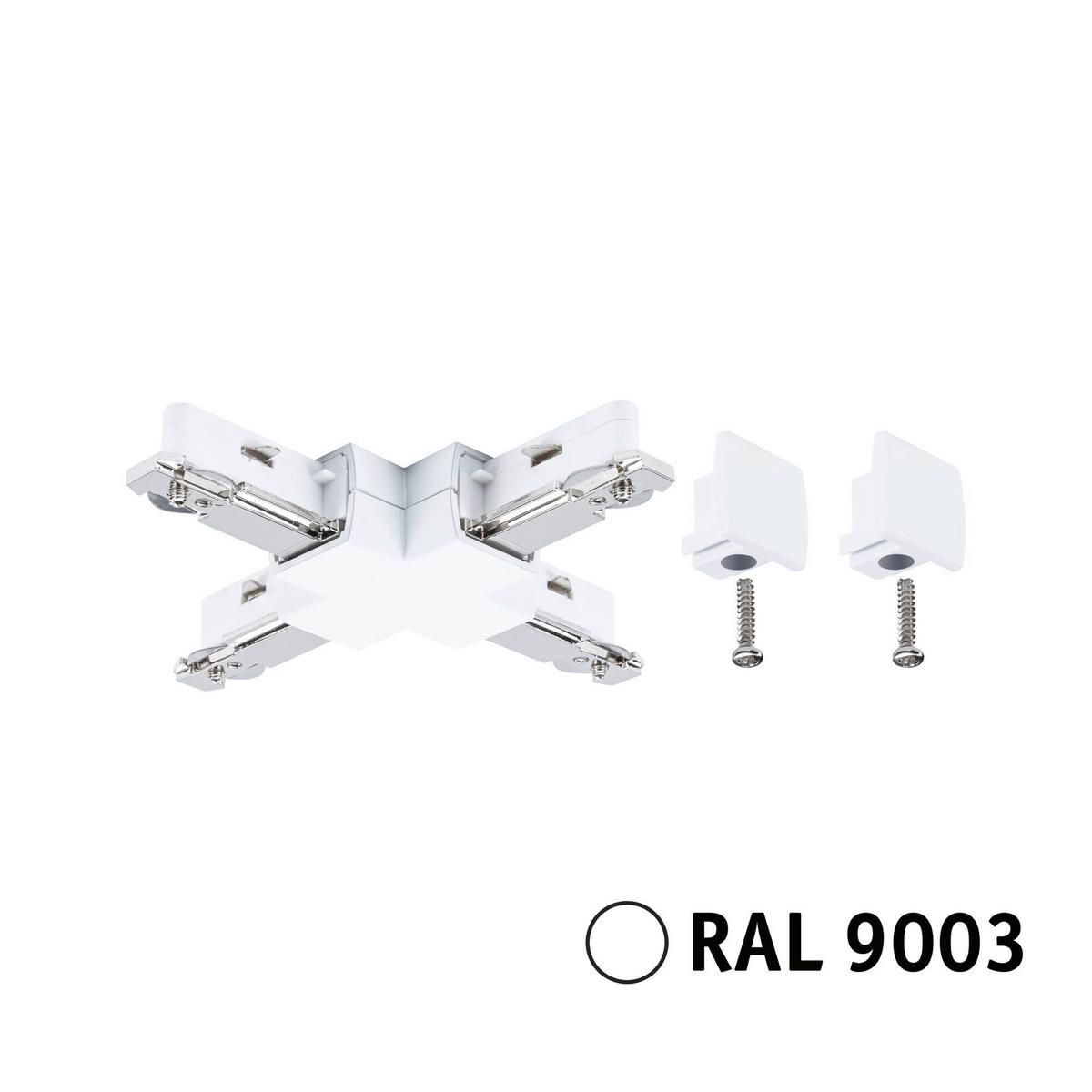 Schinensystem-Verbinder 95648 Urail X-Verbinder Sw - Weiß, Basics, Metall (10,4/1,8/10,4cm) - Paulmann