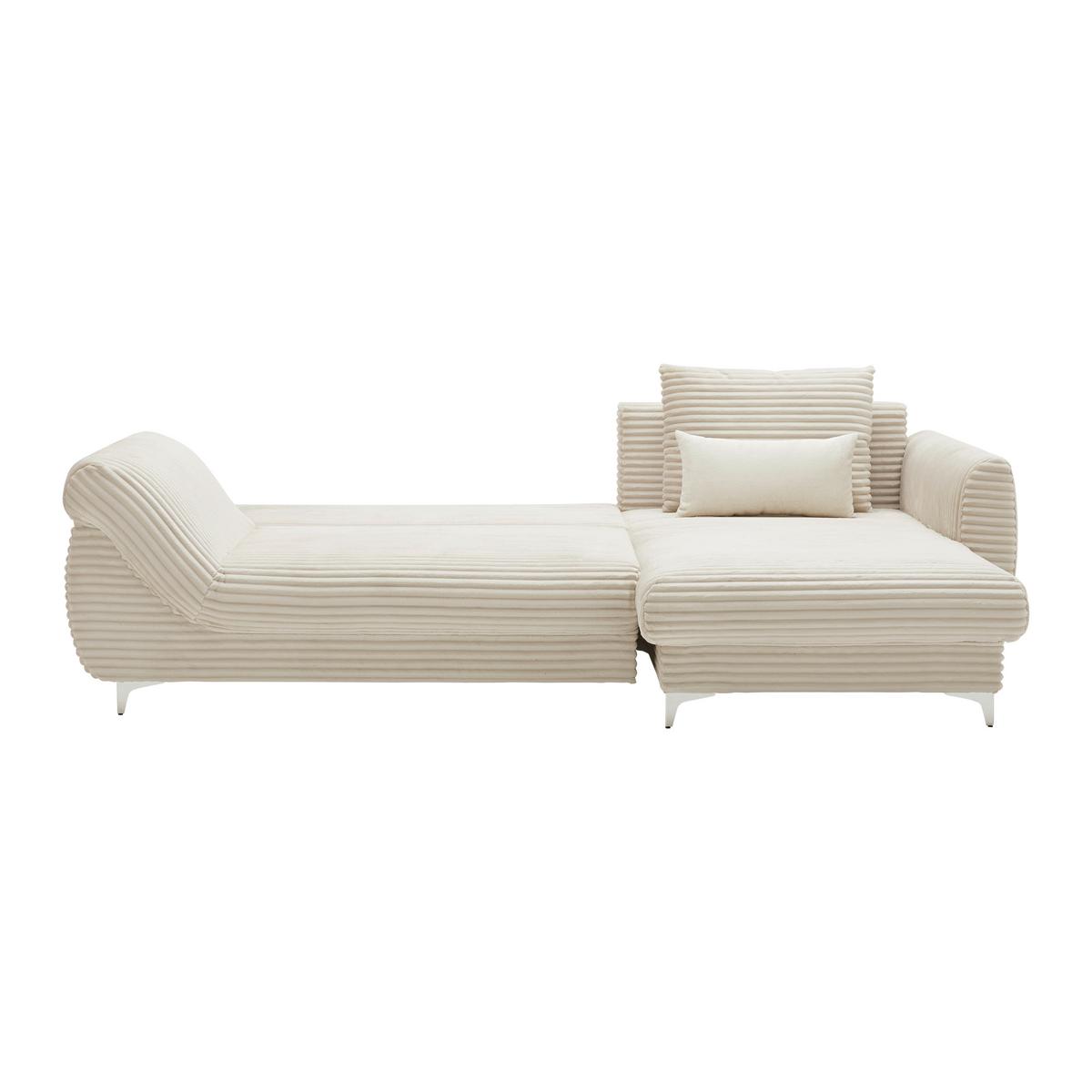 Sedačka Alantis Lux, pravá, krémová - černá/krémová, Lifestyle, kov/dřevo (263/175cm) - Mömax