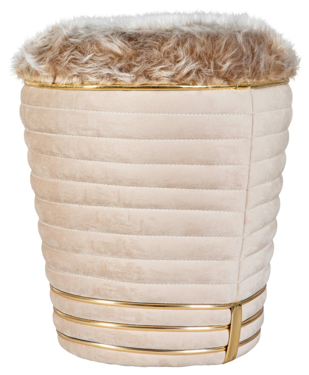 Hocker Doric 325 Goldfarben/taupe D: 42 Cm - Taupe/Goldfarben, Design, Textil (42/50cm) - Kayoom