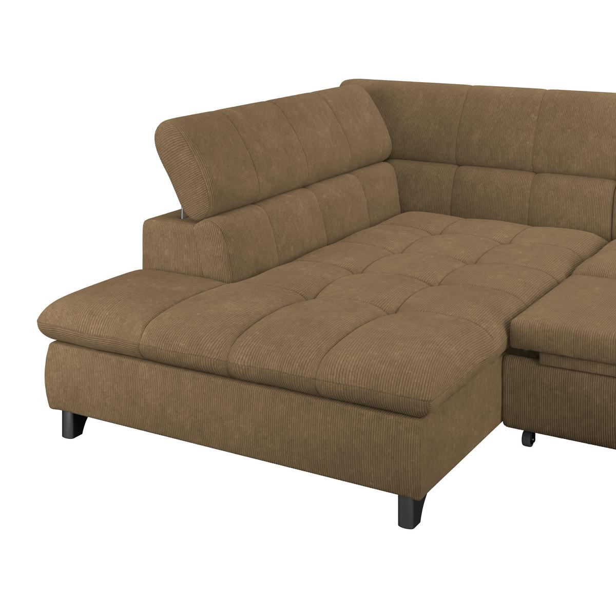 Ecksofa Gemini Braun, B: 234cm - Chromfarben/Braun, KONVENTIONELL, Textil (234/312cm)
