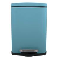 Kosmetikeimer Akira 5l Blau Metall LxBxH: 21,4x17,6x30 cm - Pastellblau/Schwarz, Basics, Kunststoff/Metall (21,4/17,6/30cm)