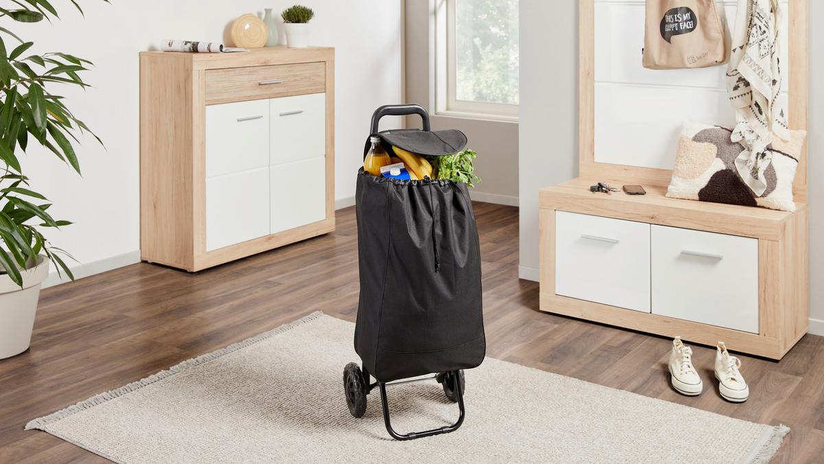 Bevásárlókocsi Pengyou - fekete/ezüstszínű, Konventionell, műanyag/textil (92/35/28cm) - Luca Bessoni