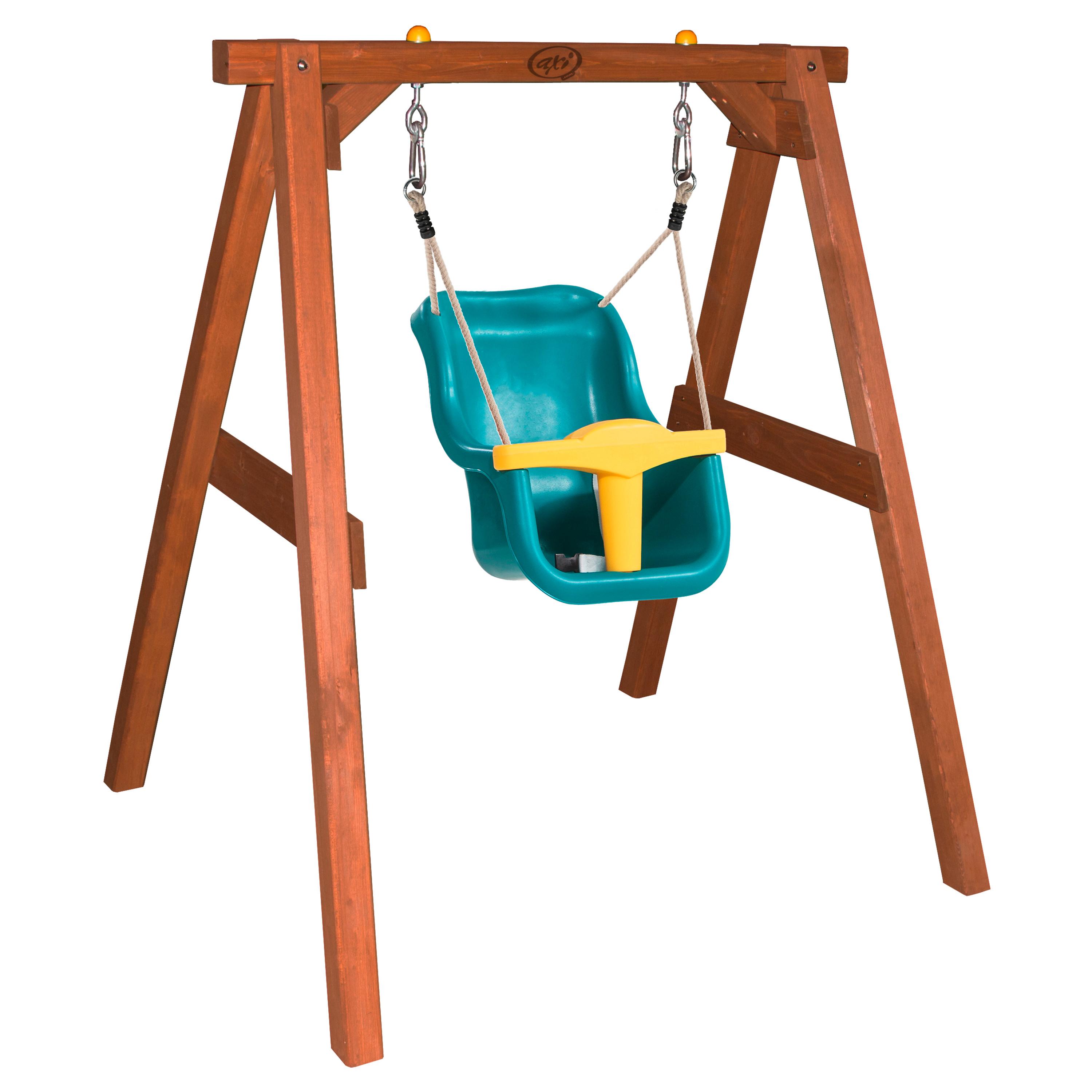 Schaukel Holz Braun Schale Witterungsbeständig - Braun, Basics, Holz/Kunststoff (120/134/103cm) - Ambia Garden