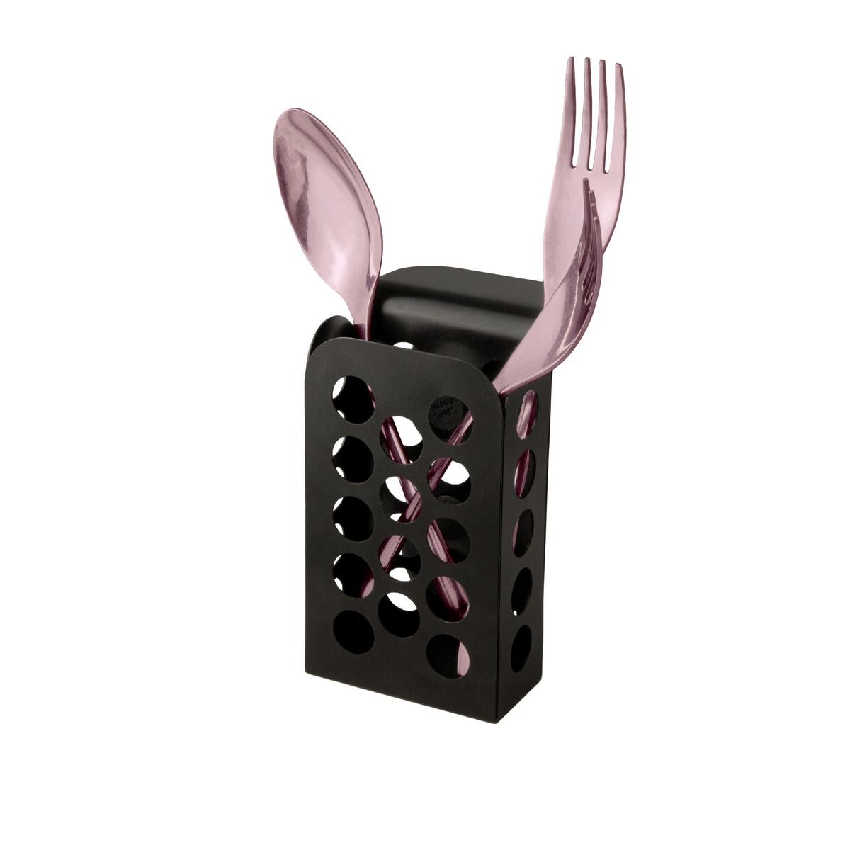 Küchenutensilienhalter Metall Schwarz B: 7 cm - Schwarz, Basics, Metall (7/12/7cm) - HAPPY SINKS