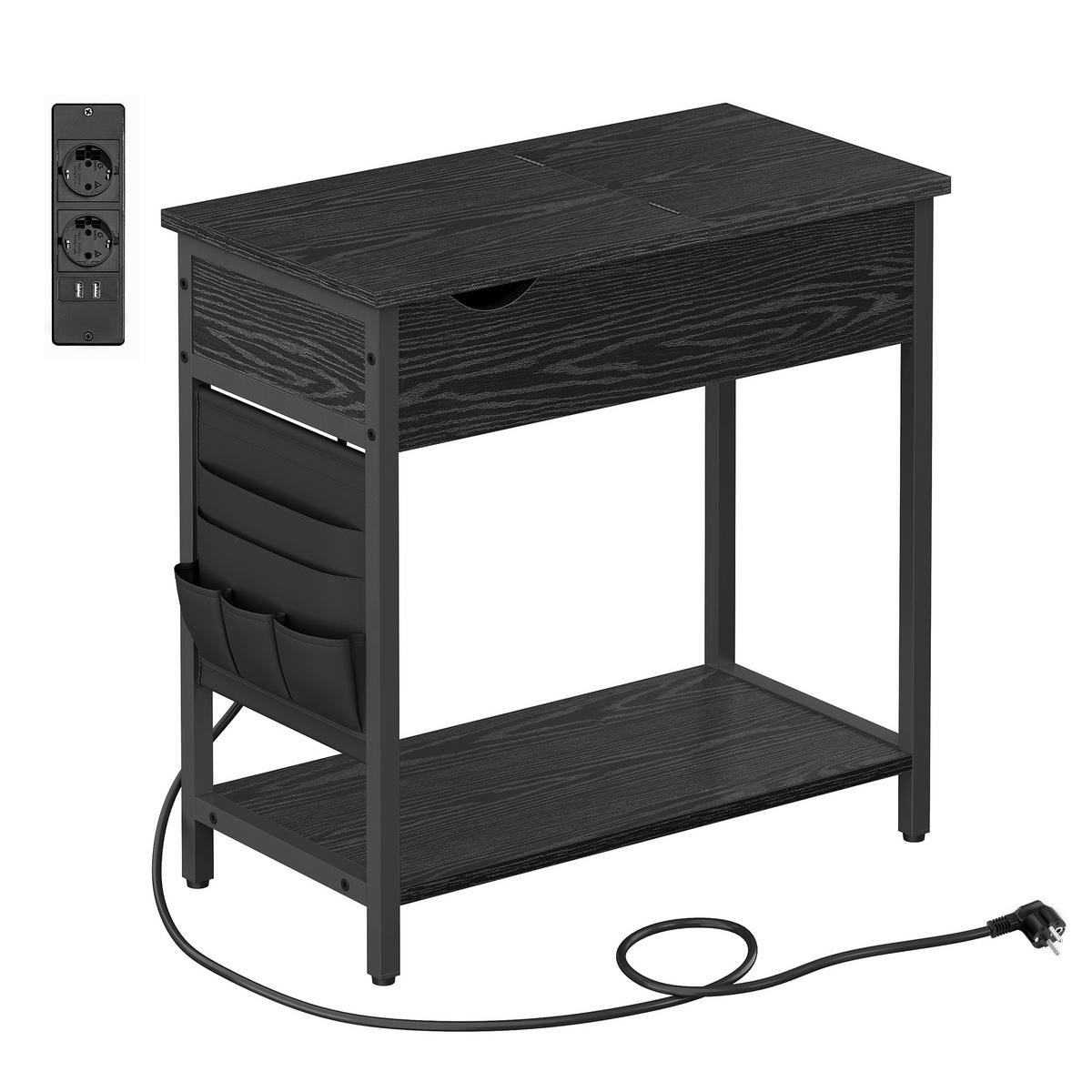Beistelltisch Schwarz B: 60 Cm - Schwarz, Trend, Holzwerkstoff/Textil (60/60/31,5cm) - MID.YOU