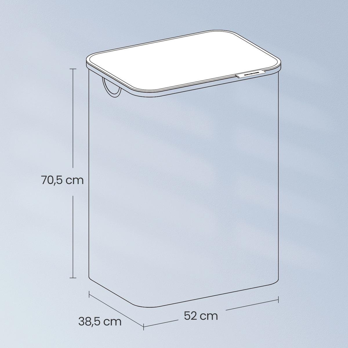 Wäschekorb Schwarz B: 52 cm - Schwarz, Basics, Naturmaterialien/Textil (52/70.5/38.5cm)