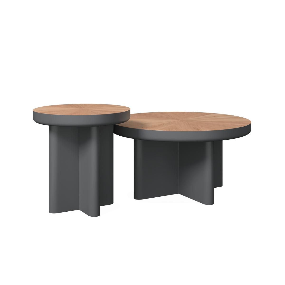 KONFERENČNÍ STOLEK VIOLA - šedá/barvy dubu, Moderní, dřevo/kompozitní dřevo (80/50/80/50/41/51cm) - Bessagi Home