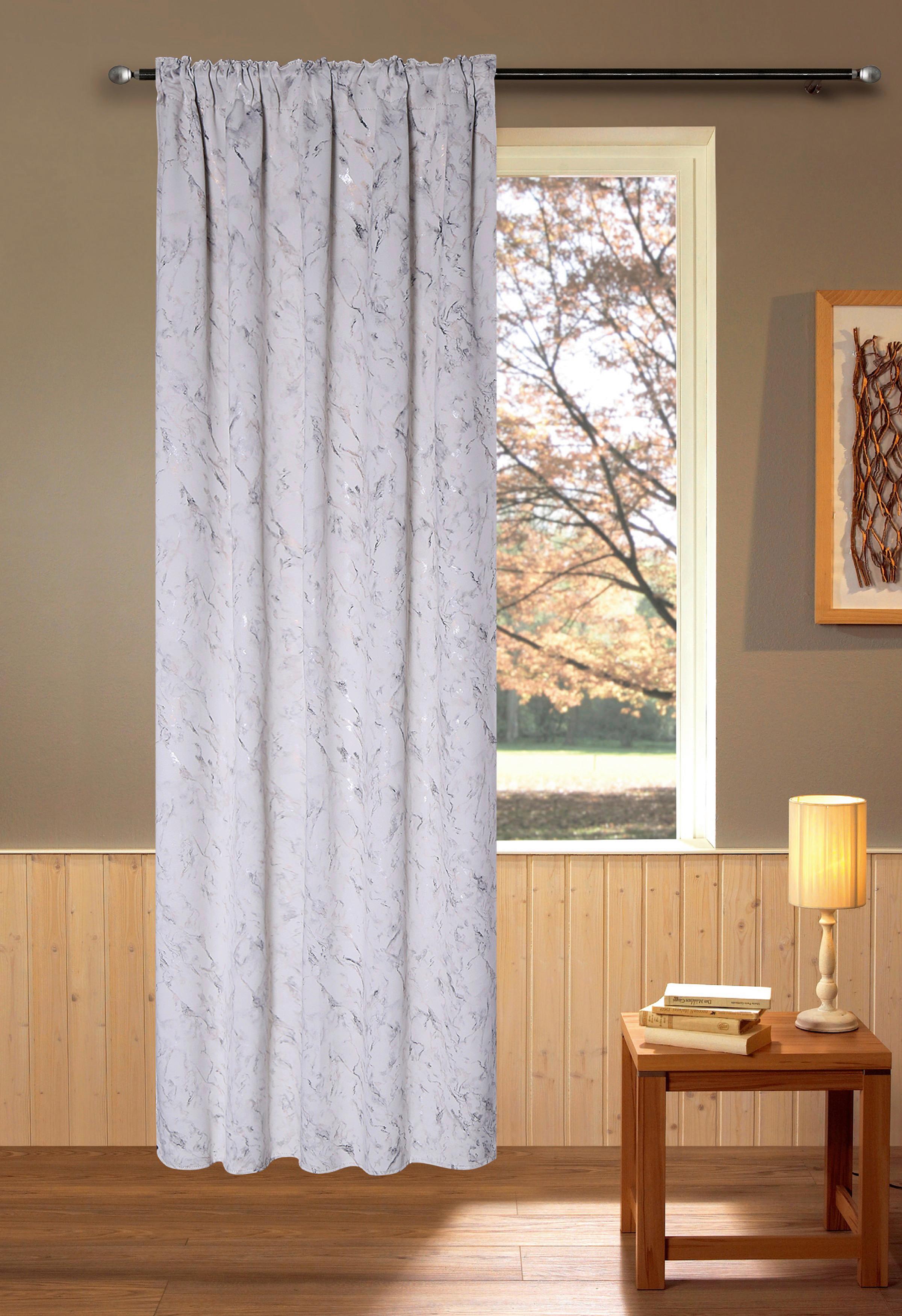 Verdunkelungsvorhang Marble - Weiß, ROMANTIK / LANDHAUS, Textil (135/245cm) - James Wood
