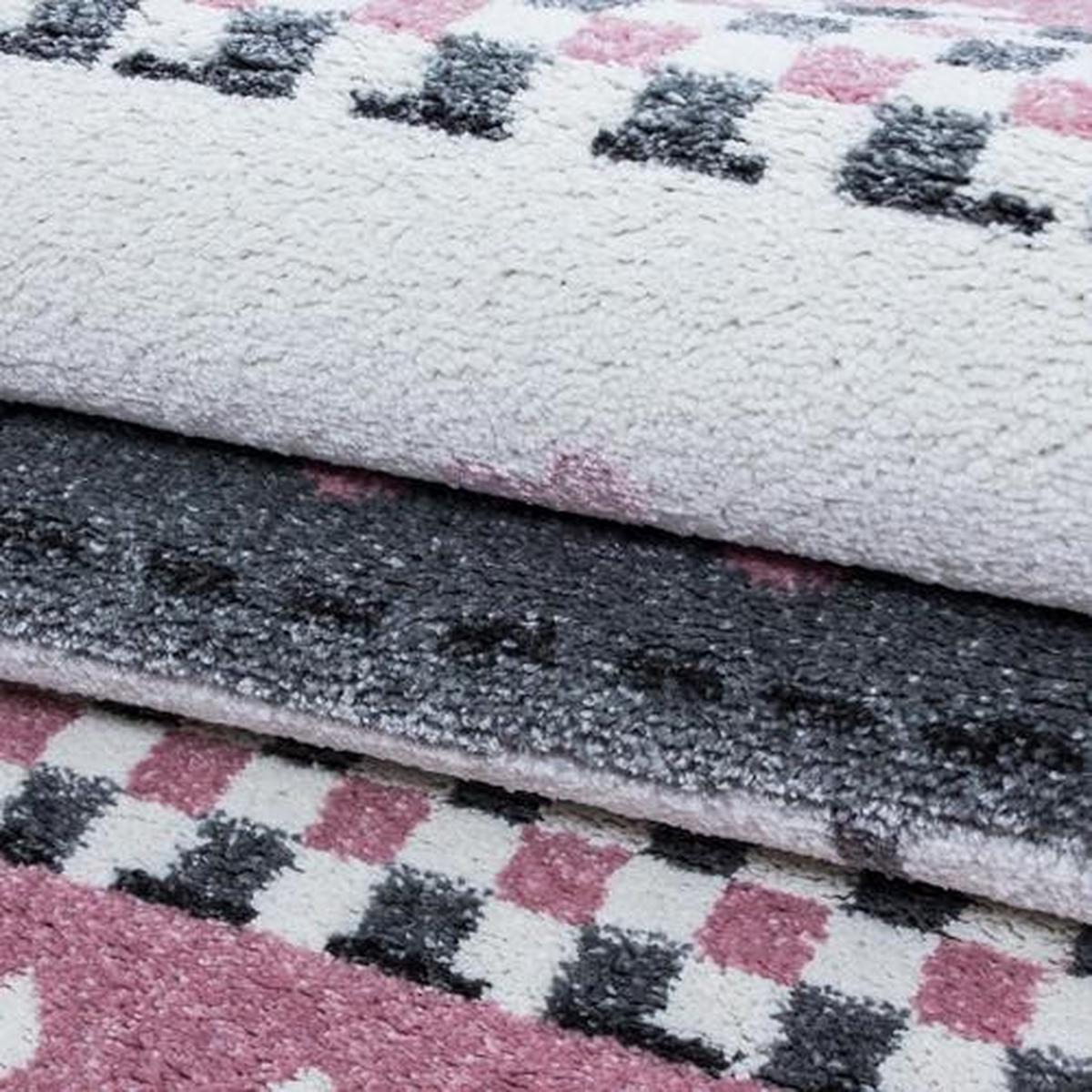 Kinderteppich Elefant Grau/Weiß/Pink Kids 120x170 cm - Pink/Weiß, Trend, Textil (120/170cm)