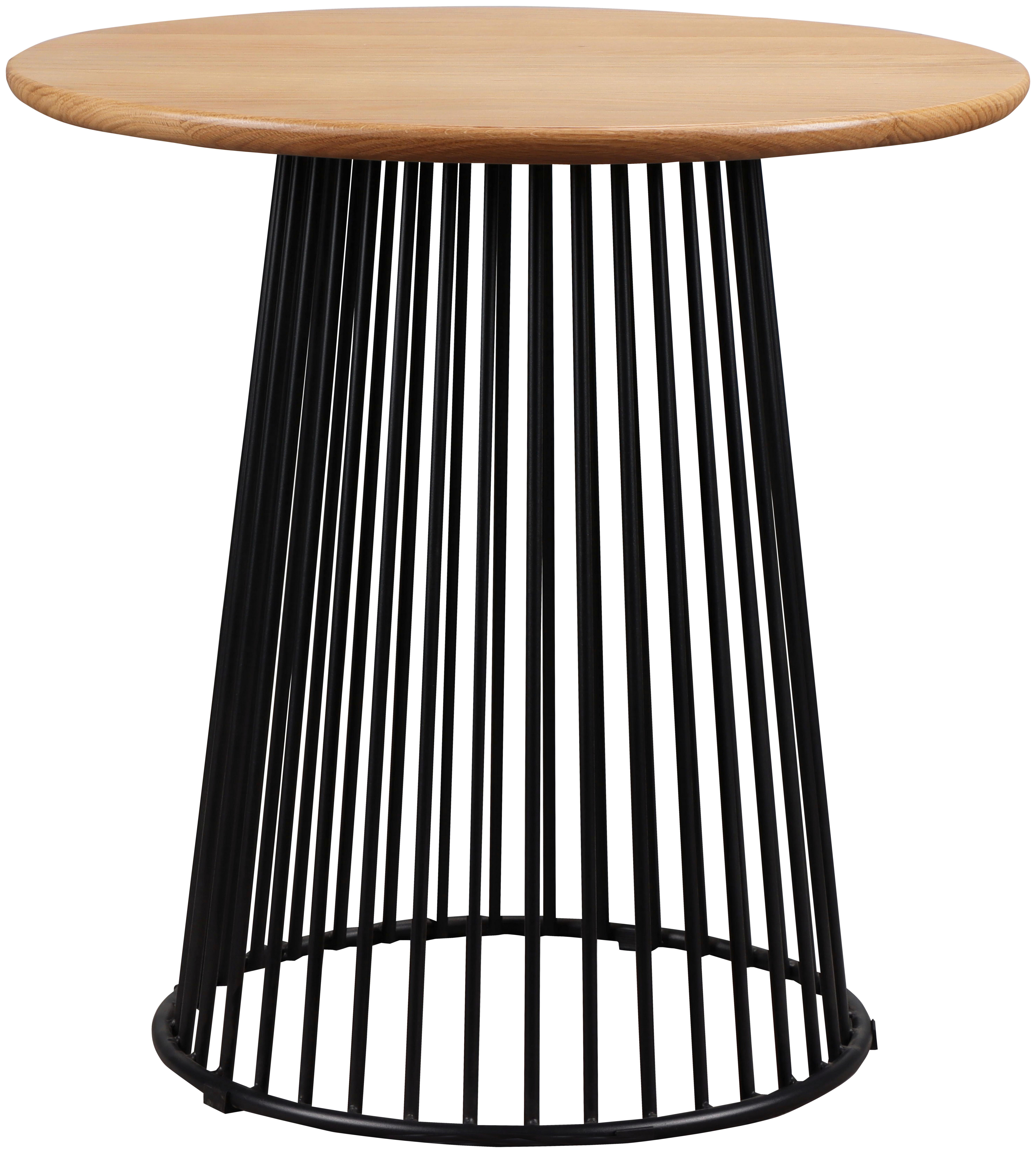 Konferenčný stolík NICA P: 55cm - čierna/farba duba, Modern, kov/drevo (55/55/55cm) - Mömax