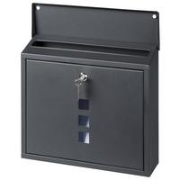 Briefkasten Anthrazit Robert mit Sichtfenster - Anthrazit, Design, Metall (36/32,8/9,2cm) - Homezone