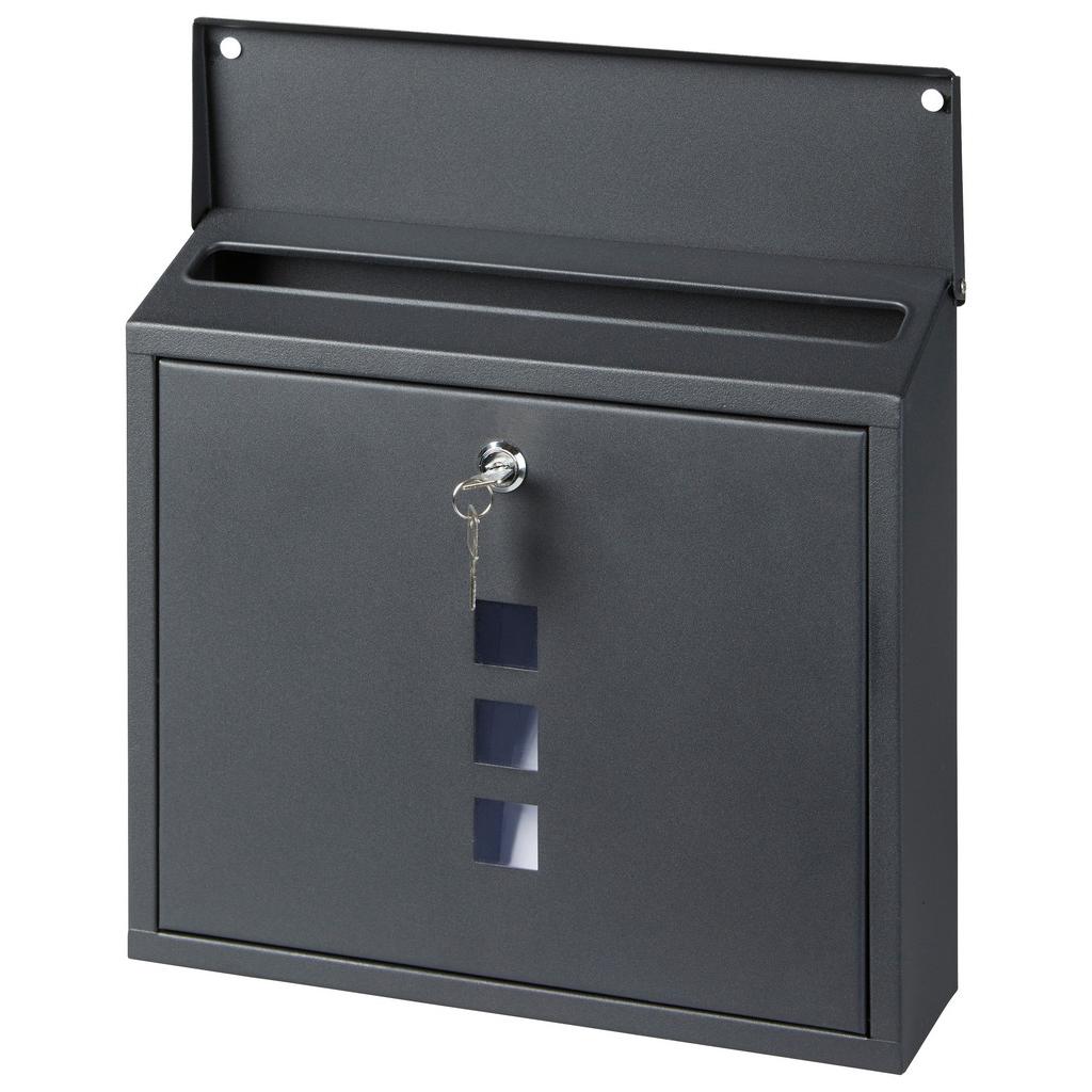 Briefkasten Anthrazit Robert mit Sichtfenster