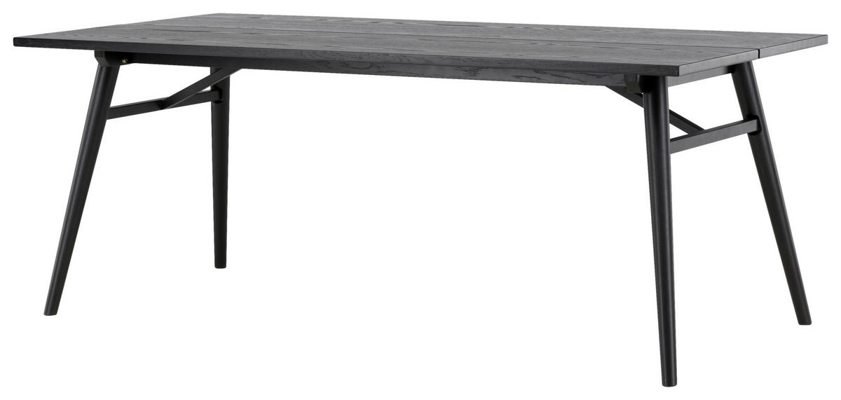 ESSTISCH SLEEK - Schwarz, Design, Holzwerkstoff/Metall (195/95/75cm) - Livetastic