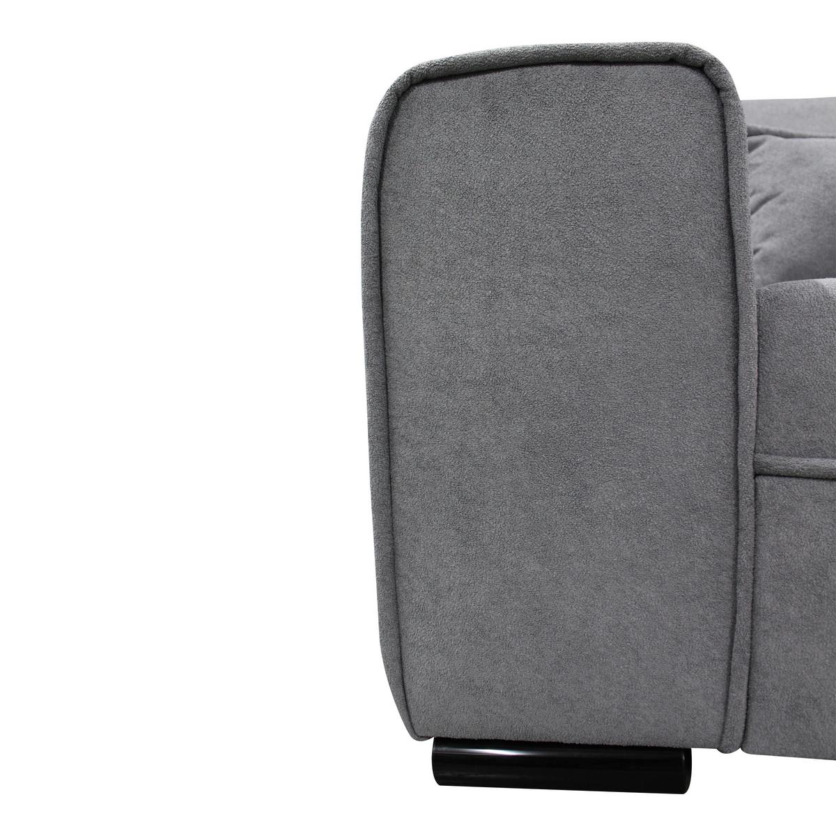 Ecksofa Classic Grau 270x175 Cm - Schwarz/Grau, Design, Textil (270/175cm) - MID.YOU
