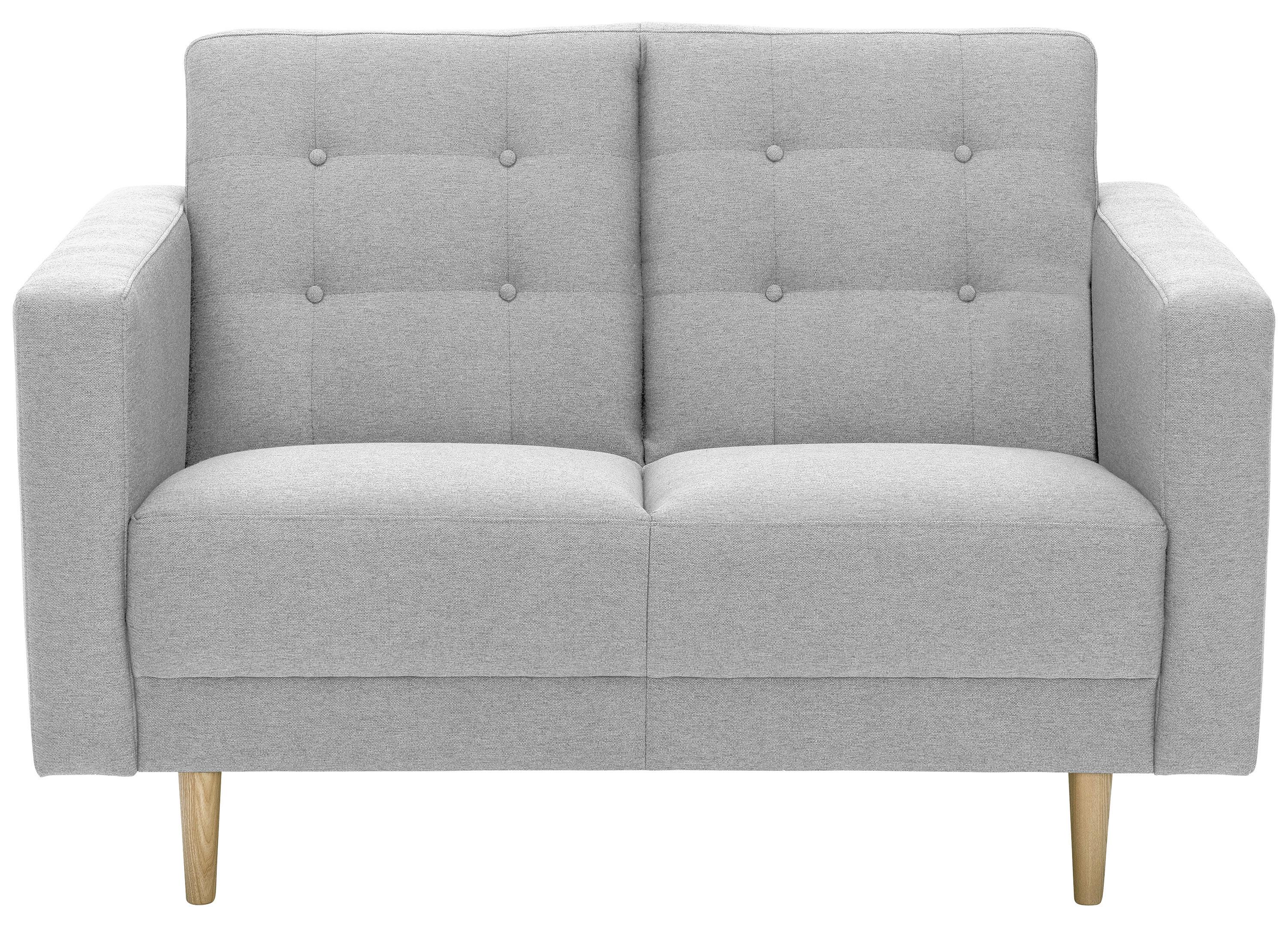 2-Sitzer-Sofa + Schlaffunktion Jasmin mit Armlehnen Hellgrau - Eschefarben/Hellgrau, MODERN, Textil (128/81/83cm) - Max Winzer