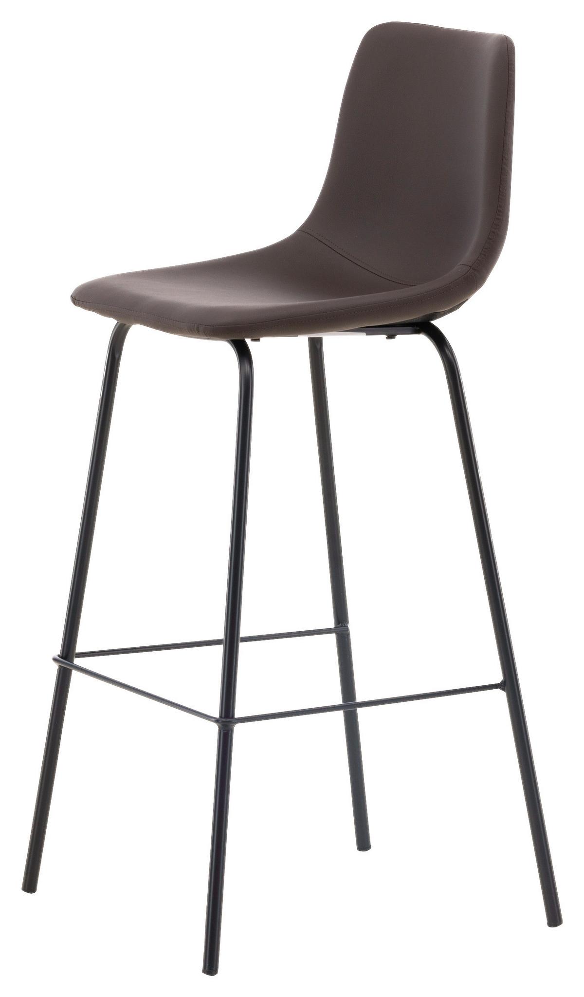 Barhocker-set Alexi - Dunkelbraun/Schwarz, Design, Textil/Metall (47/103/48cm) - Livetastic