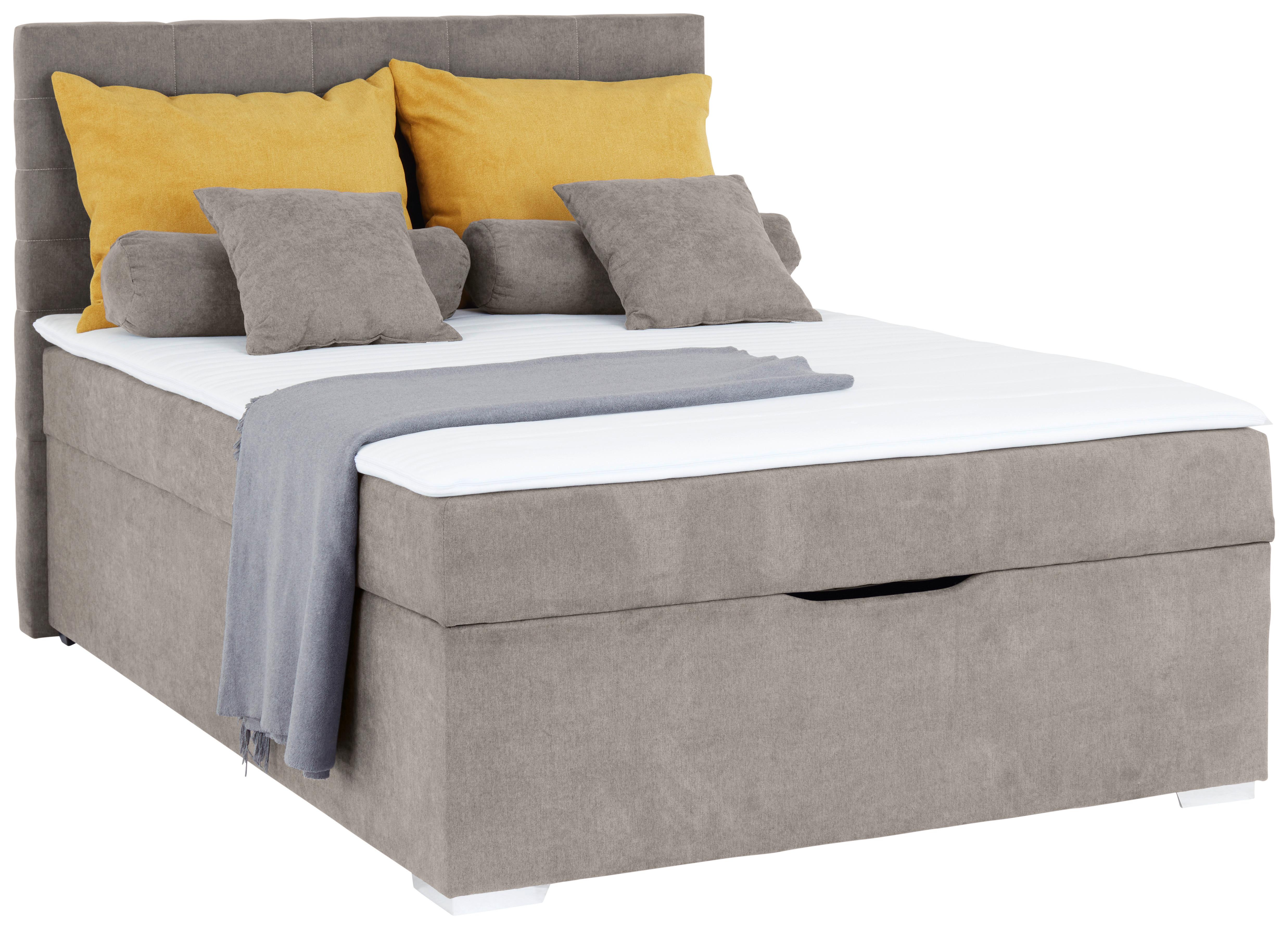 Polsterbett Adria - Chromfarben/Cappuccino, KONVENTIONELL, Holz/Textil (140/200cm)