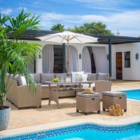 TERASOVÁ SEDACÍ SOUPRAVA PUERTO RICO -INT- - černá/hnědá, Moderní, kov/textil (175/73/67cm) - Mömax