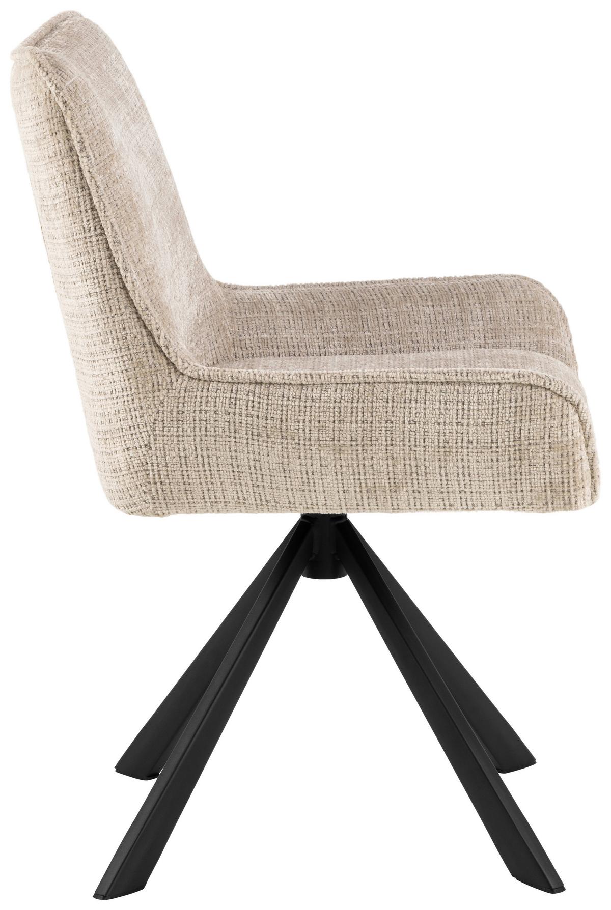 STOLIČKA EDDIE - čierna/béžová, Trend, kov/textil (59/81/56cm) - MID.YOU