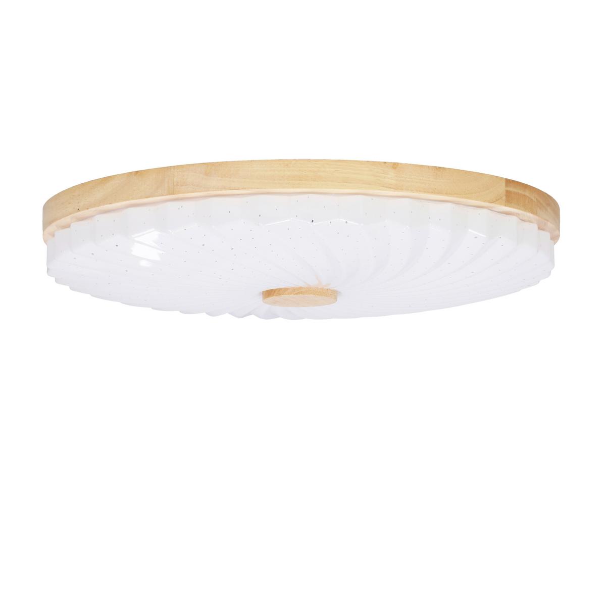LED-Deckenleuchte 13-24961 Lemo - Eichefarben/Weiß, Natur, Kunststoff/Metall (38/38/6.5cm)