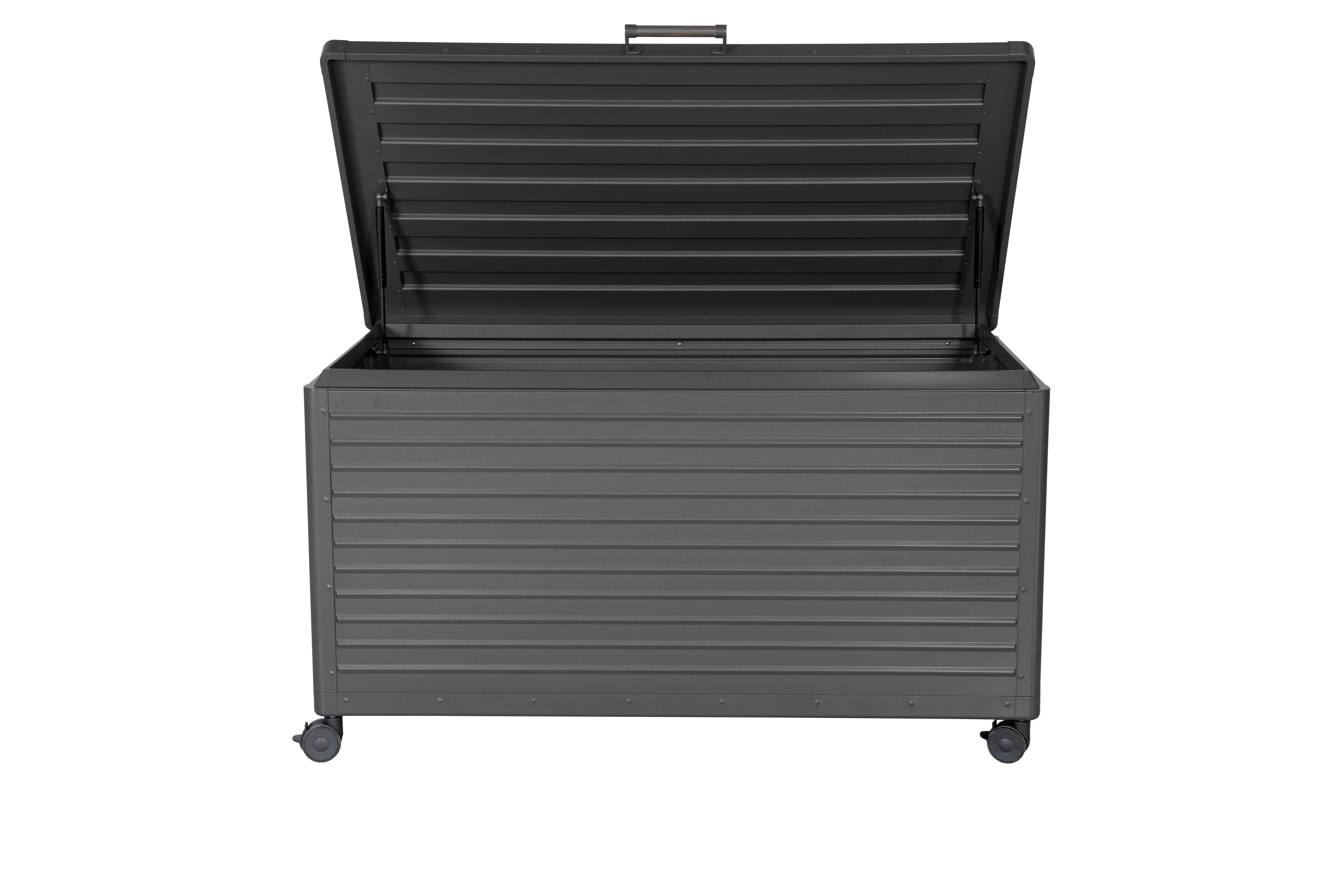 Kissenbox Gartenbox Horizontal, 1177l - Anthrazit, MODERN, Metall (188/89,4/70cm) - Gardenson