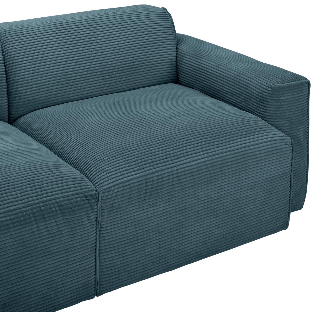 Ecksofa Pearl - Petrol/Schwarz, Design, Textil (196/303cm) - Livetastic