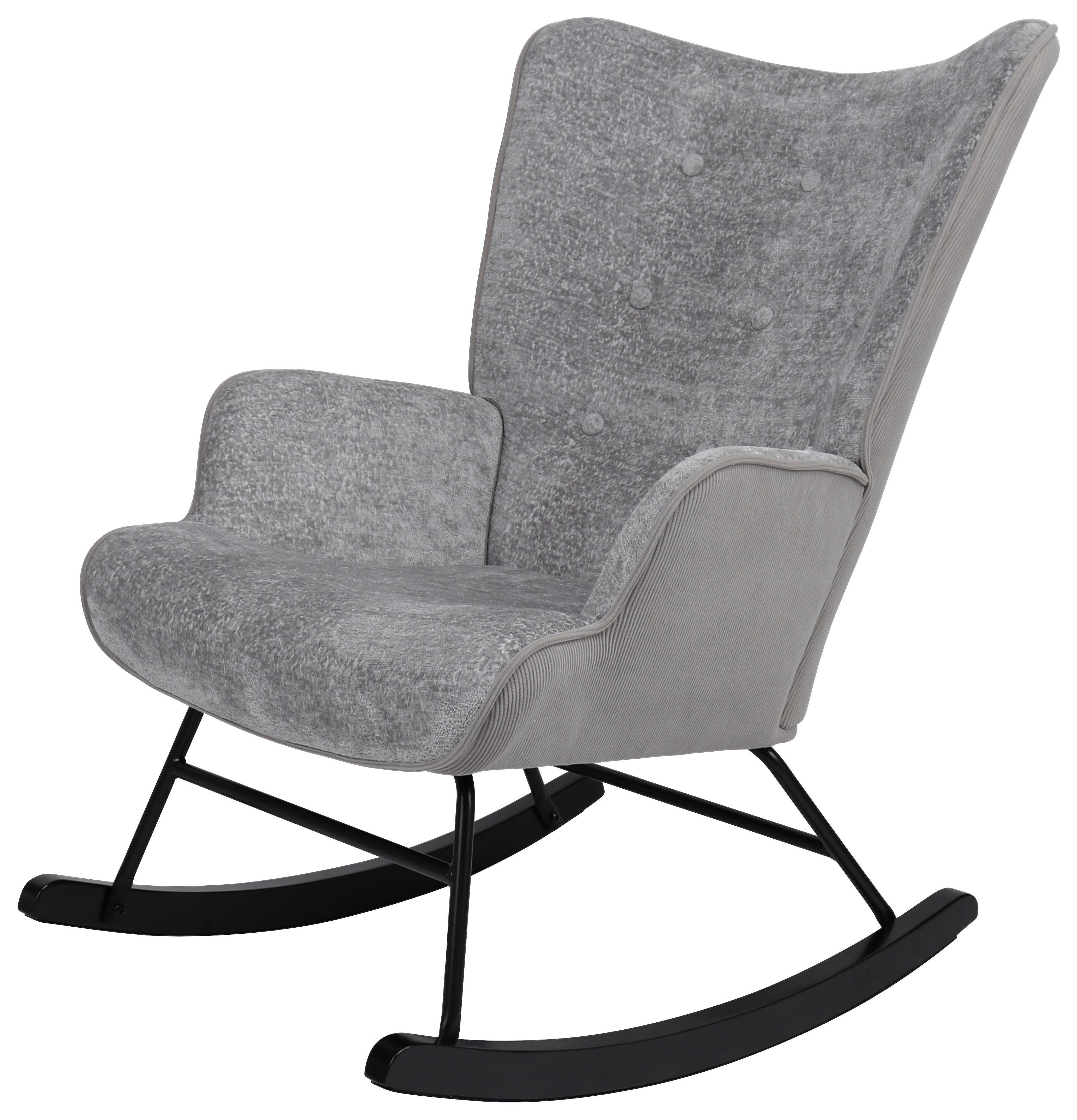 Stolička s pružným podnožím ROCK - čierna/sivá, Modern, kov/drevo (66/90/77cm) - Mömax